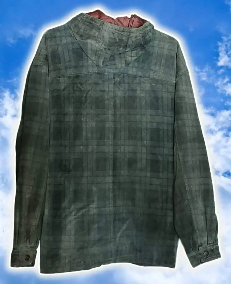 ✨️STRUCTURE Vintage 80's Green Plaid Leather Jacket✨️