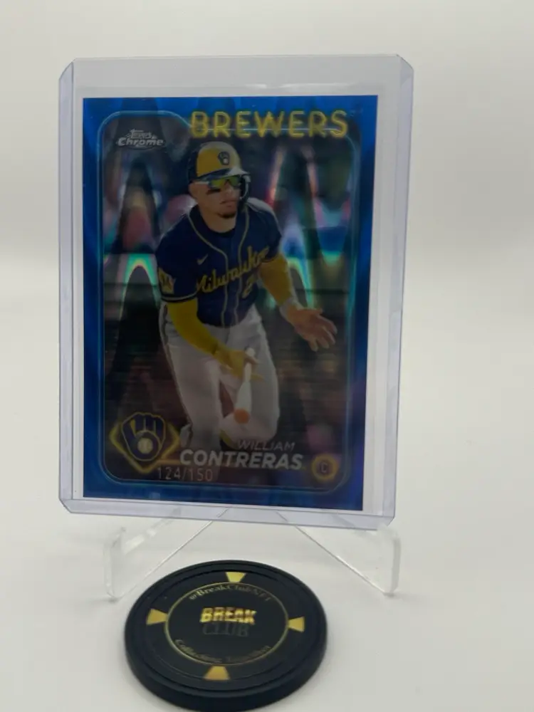William Contreras 124/150 Blue Ray Wave 2024 Topps Chrome - Milwaukee Brewers