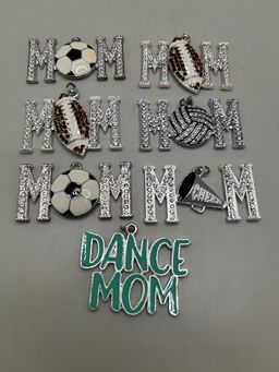 Assorted Rhinestone and Enamel MOM Pendants