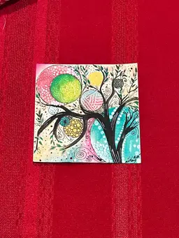 Art By Me “4”x4” Mix Media Watercolor & Ink “life”