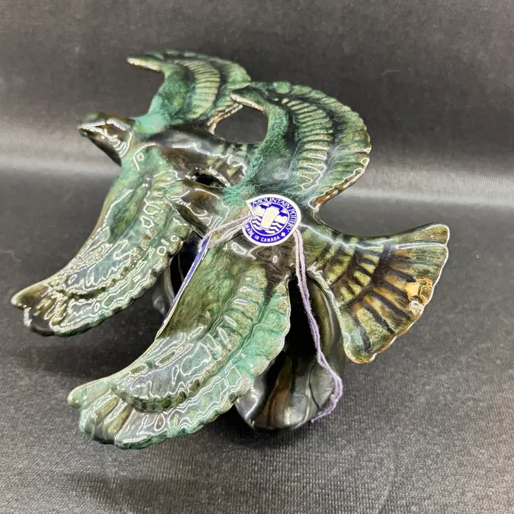 Canadian Made Blue Mountain Pottery Double Sparrow Bird Sculpture