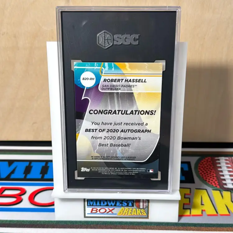 Robert Hassell Auto BGS 9.5 2020 Bowman’s Best San Diego Padres