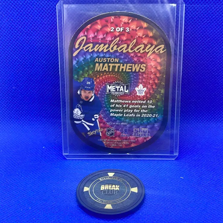 Auston Matthews 2021-2022 Metal Universe Jambalaya Achievements 2 of 3 Toronto Maple Leafs