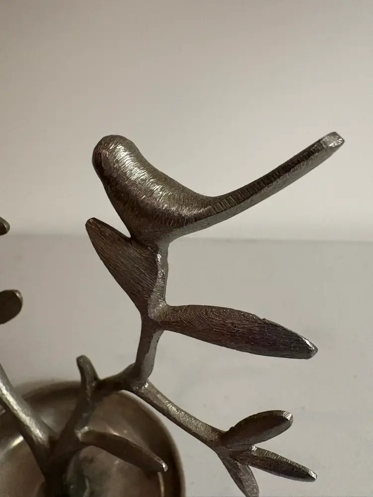 Red Envelope Sculpted Metal Catchall With Birds Jewelry Ring Holder