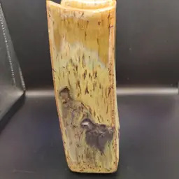 One of a Kind Handmade Studio Pottery Vase Green/Brown Organic Shape