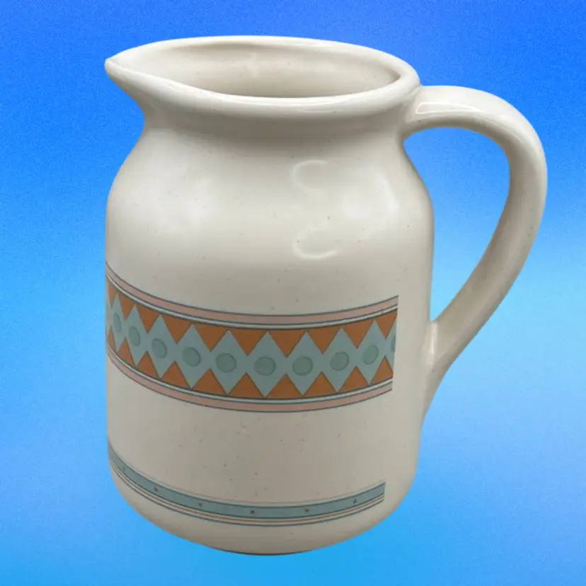 Stoneware Pottery Pitcher Southwest Design 5.5”