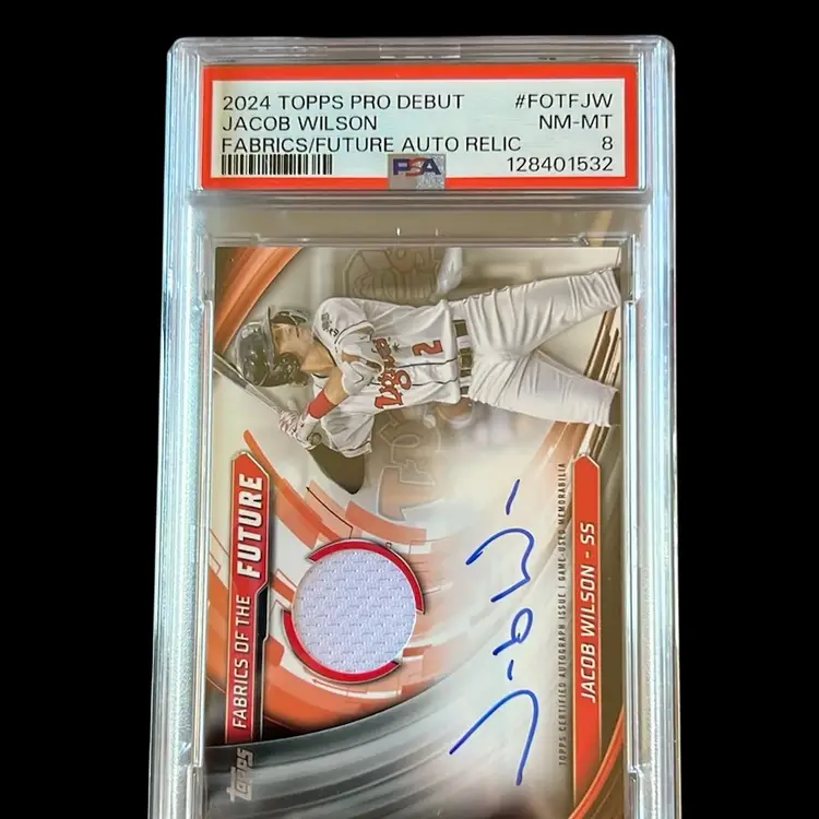 Jacob Wilson 2024 Topps Pro Debut Fabrics of the Future Auto/Relic /175