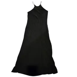 Vintage 90s Y2K All That Jazz Black Maxi Slip Dress Formal Minimalist Classic 12