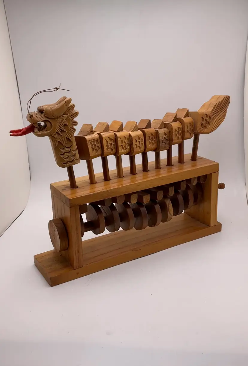 ITW Artisan Handmade Wood Articulated Dragon Wind Toy VIDEO!