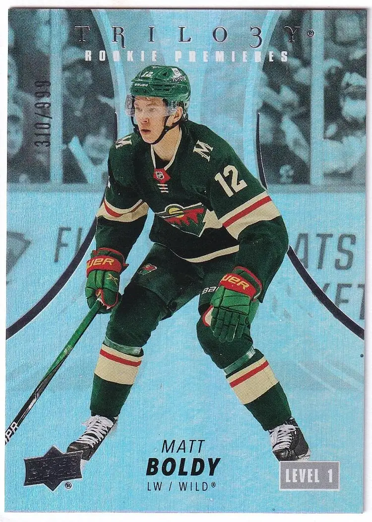 2022-23 Upper Deck Trilogy #148 Matt Boldy RC Minnesota Wild Hockey Card