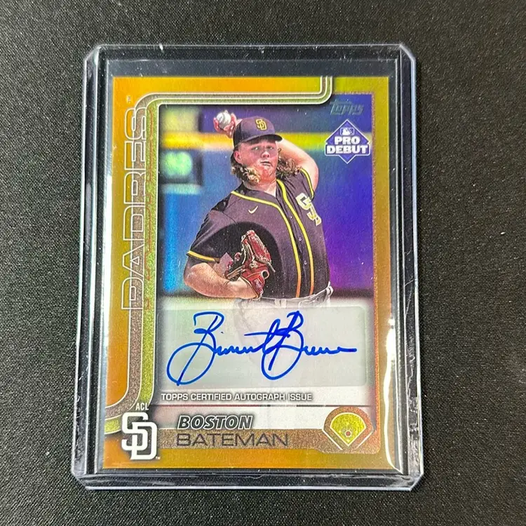 Boston Bateman 2025 Topps Pro Debut Gold Foil Auto /50 Baltimore Orioles