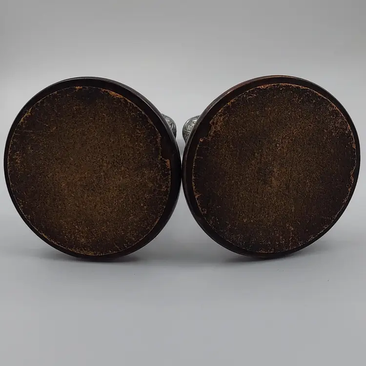 BEAUTIFUL TWISTED WOOD CANDLESTICKS PAIR