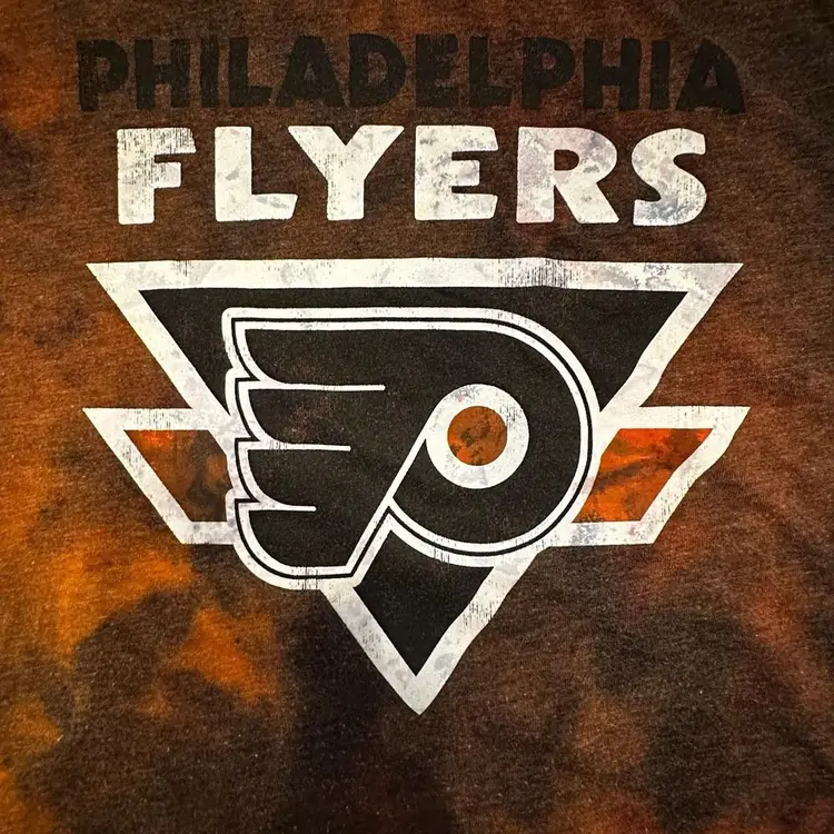 Philadelphia Flyers Tie Dyed Cropped T-shirt Large