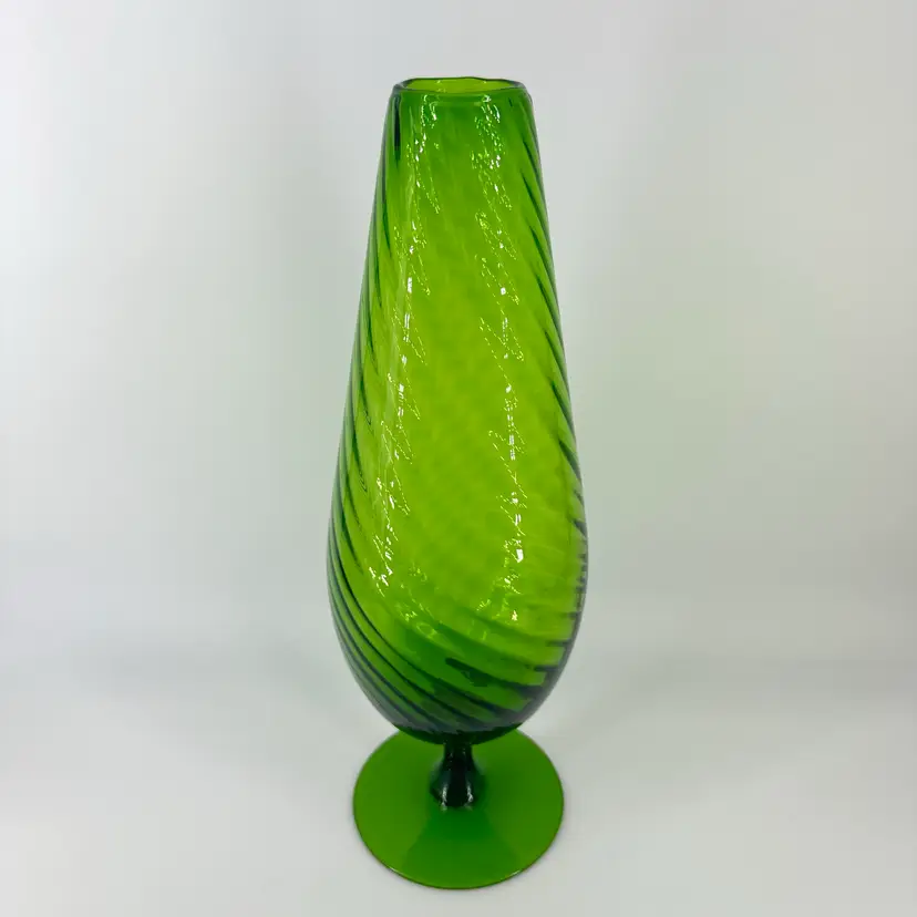 Empoli Emerald Green Swirl Vase Italy