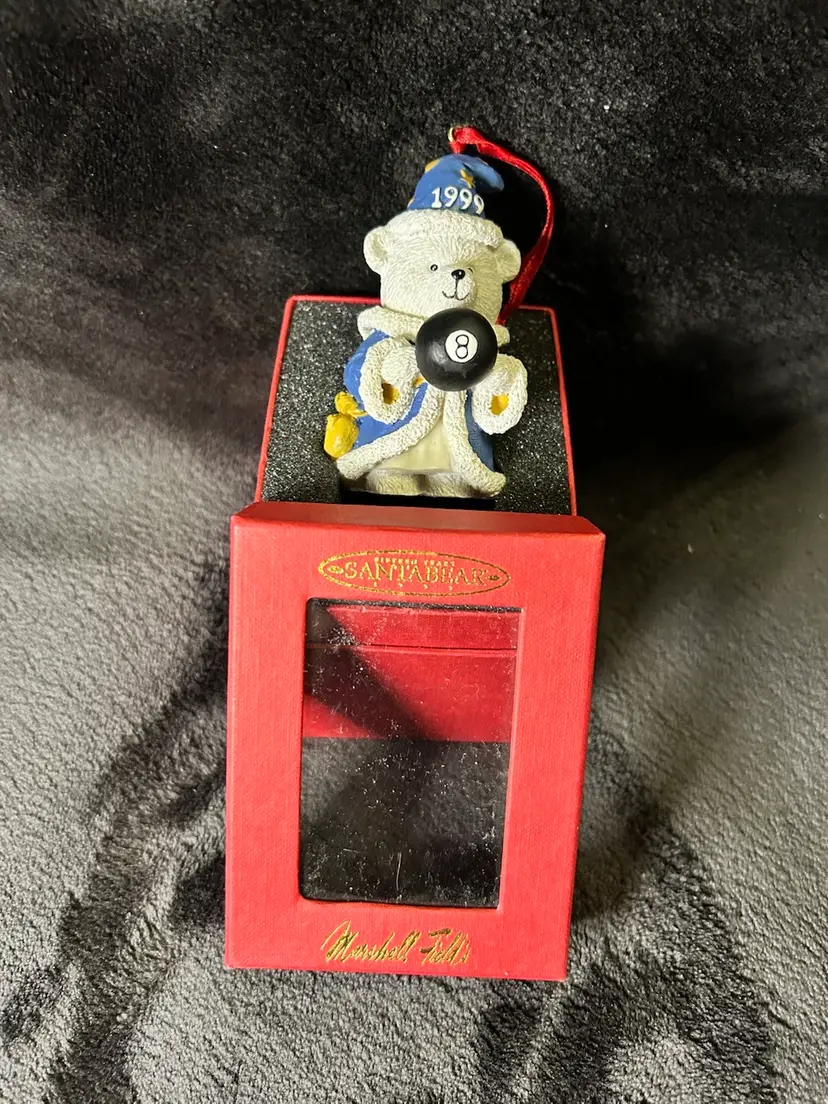 Marshall Field's 1999 Santa Bear Wizard Sorcerer Eight Ball Christmas Ornament