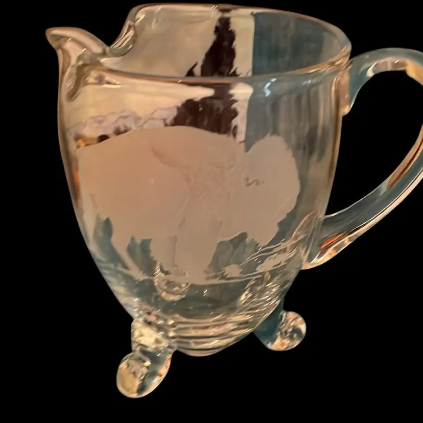 Rare Steuben Etched Glass Pitcher By Perry Coyle