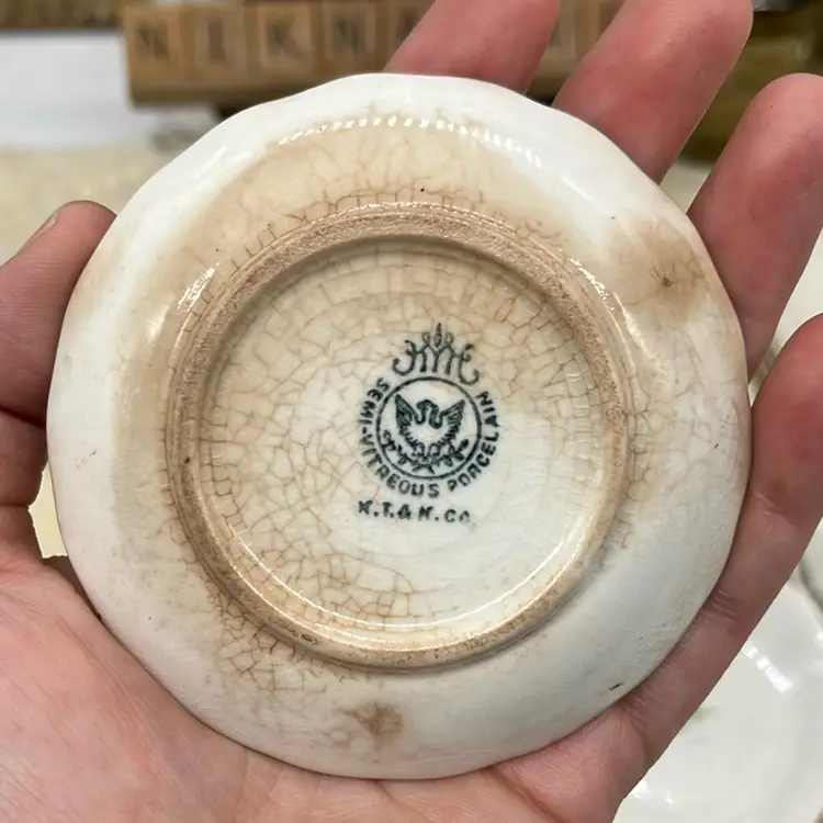 Old Butter Pat Stamped And Discolored And Crazed