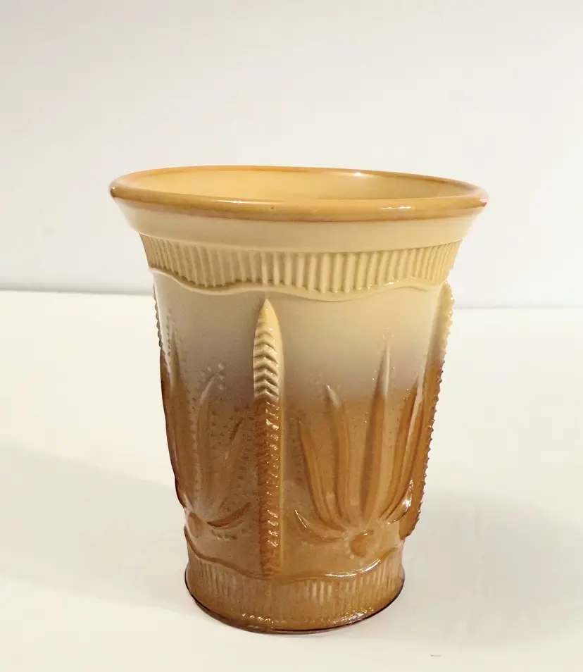 EAPG Greentown Chocolate Glass CACTUS Pattern Tumbler