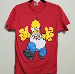 SIMPSONS HOMER RED SHIRT NICE Size Small