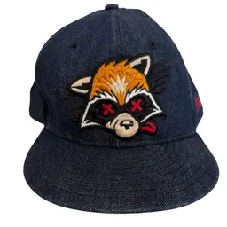 Roadkill “LA2NY” by Clinker Denim Fitted Hat by New Era Flat Brim - 7 5/8