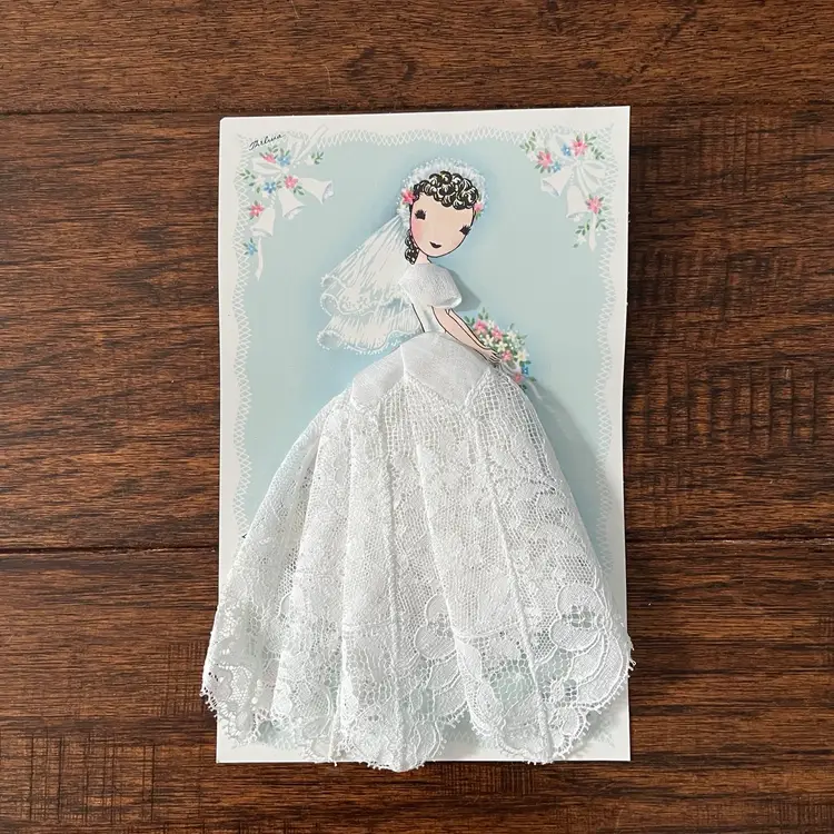 1966 Bride Wedding Hankie Card - Original Box - Made In USA