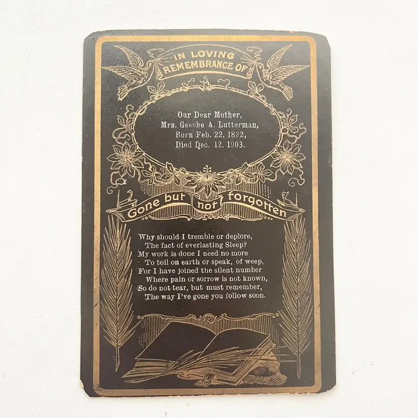 Early 1900s Antique Victorian Funeral Memorial Cabinet Card Ackley Iowa IA