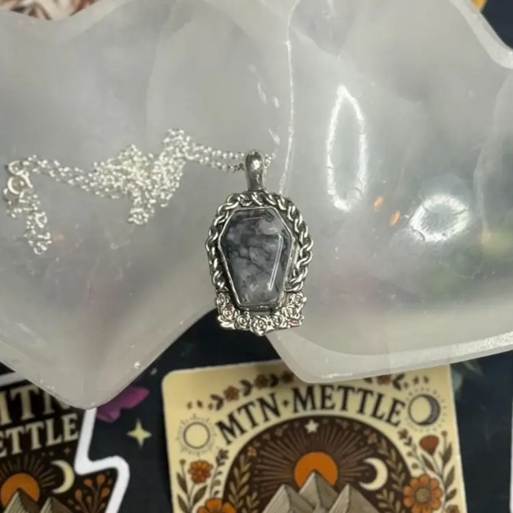 Coffin And Roses Necklace