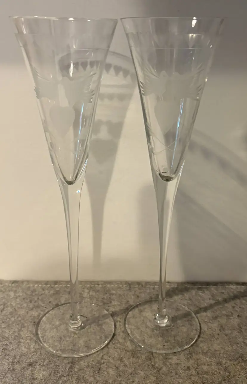 2 Colony Crystal Forever Toasting Wedding Champagne Flutes 11.25" Tall # 2982