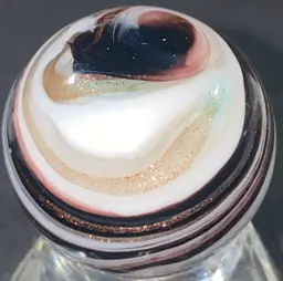 1 1/8" Signed Purple And White Marble Front And Back Photos