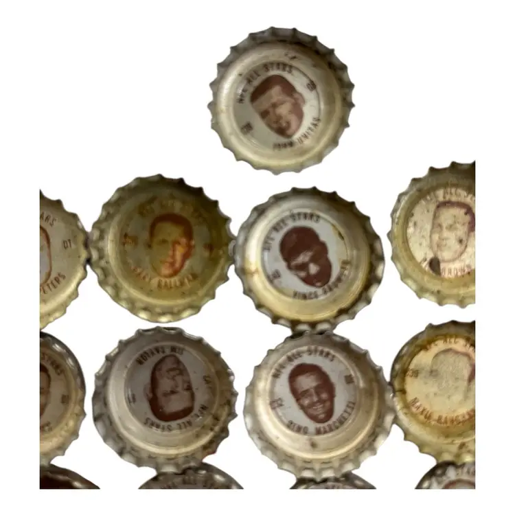 46. Massive Lot Of 65 1965 NFL Player Coca Cola Coke Caps With Johnny Unitas