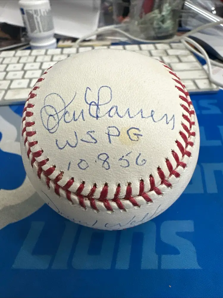 Don Larsen, David Wells and David Cone New York Yankees Inscribed Baseball P.G.