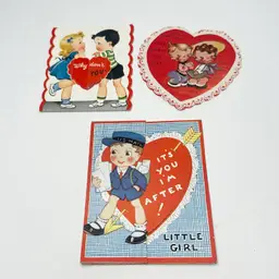 USPS Kitschy Fold Out Vintagr Valentines Lot Of 3