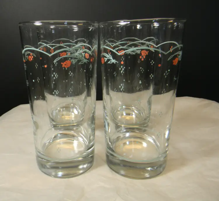 Corelle Calico Rose Drinking Glasses 12 oz  Set of 4