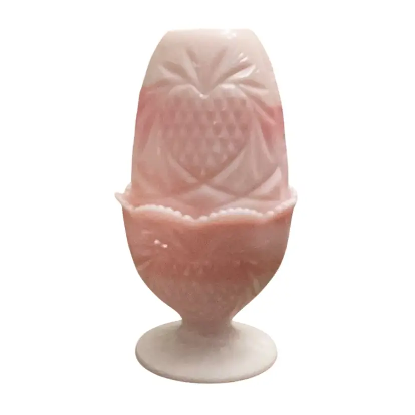 Fenton 2-piece Rosalene Pineapple Heart Fairy Light 7 1/2” X 4”