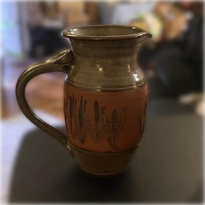 Hand-Signed JT Studio Art Pottery Pitcher - Dated 2007 - 8.5β tall and 4.5β in diameter