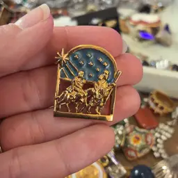 Mary And Joseph Blue Enamel Pin