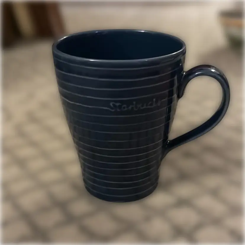 2009 Blue Striped Starbucks Mug by Design House Stockholm 12 fl oz