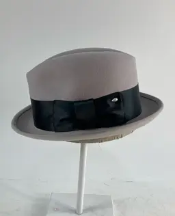 Vintage Webster Gray-Grey 100% Wool Fedora Short Brim Size 7-1/8 (57) Made In The USA!