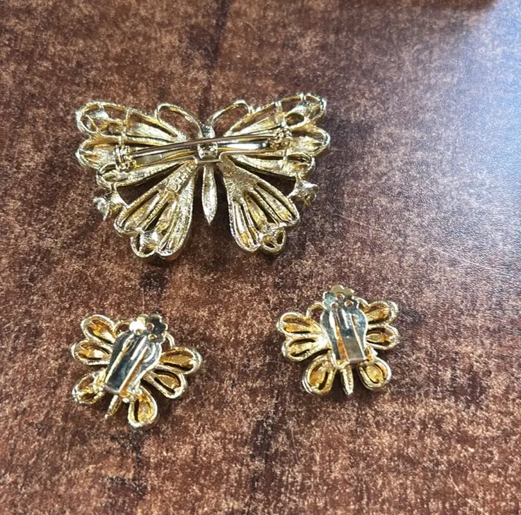Vintage 1950’s Estate Rare Lisner Butterfly Demi Parure Set