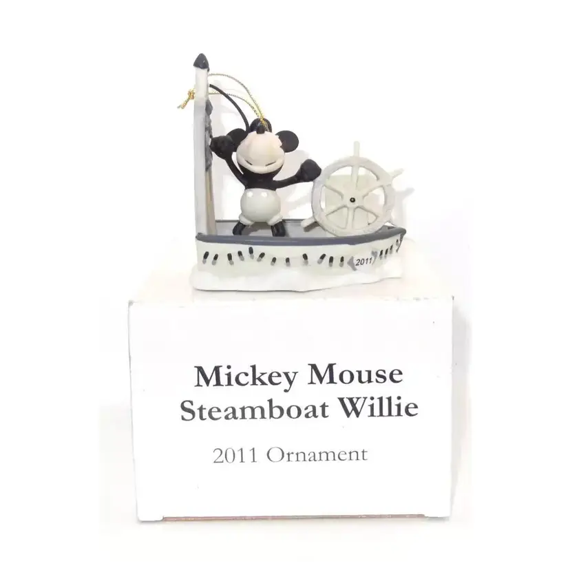 Disney Early Moments 2011 Mickey Mouse Steamboat Willie Ornament -in Box