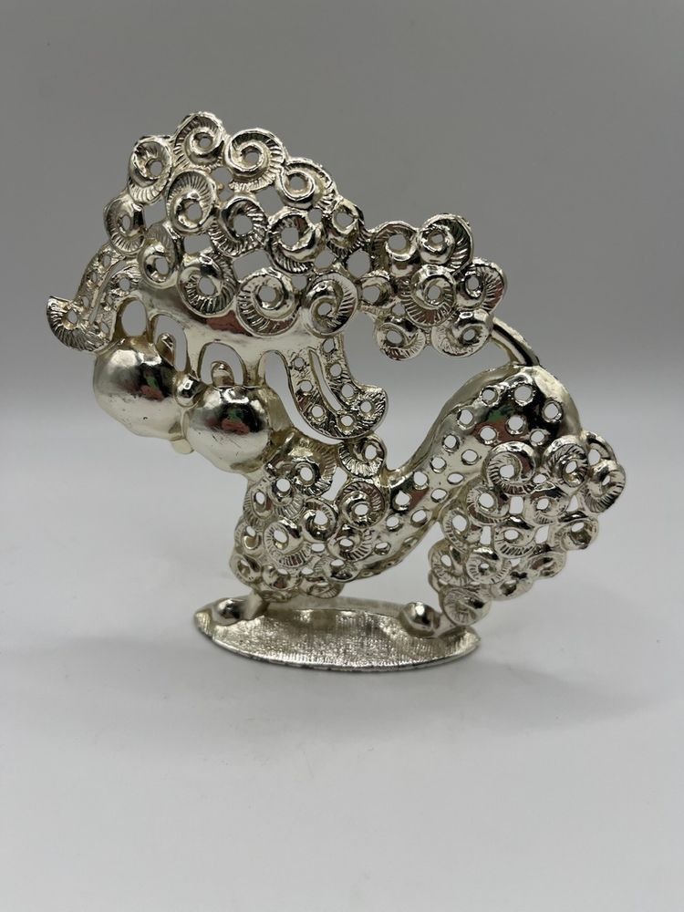 Vintage Poodle Dog Puppy Earring Tree Jewelry Holder Silver 5”
