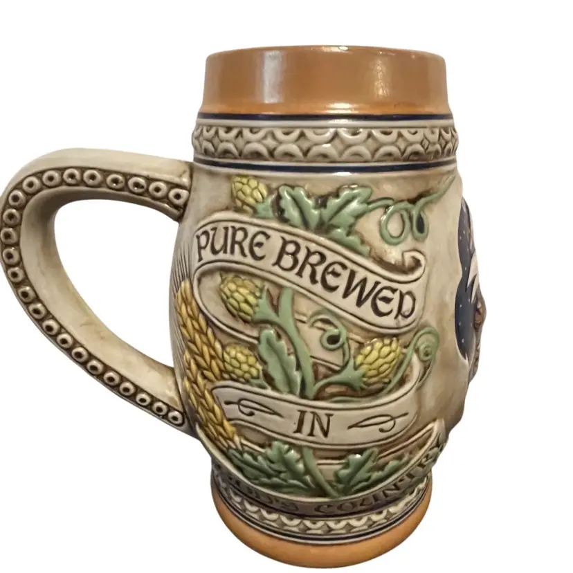 1983 Hellemans Old Style Beer Stein Signed By Ceramarte In Brazil