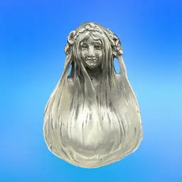 Elias Fine Pewter Lady Ring Trinket Dish Art Nouveau Jewelry Holder Vintage