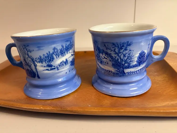 Two Currier And Ives Large Mugs