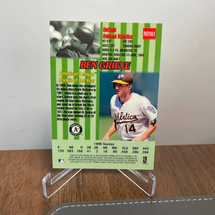 Ben Grieve (Pittsburgh Pirates) 1999 Bowman’s Best Rookie Of The Year Autograph