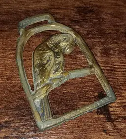Vintage Carved Brass Parrot Wall Hanging