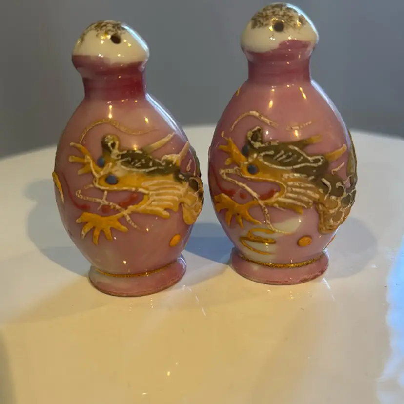 Pink Dragonware S&P Shakers
