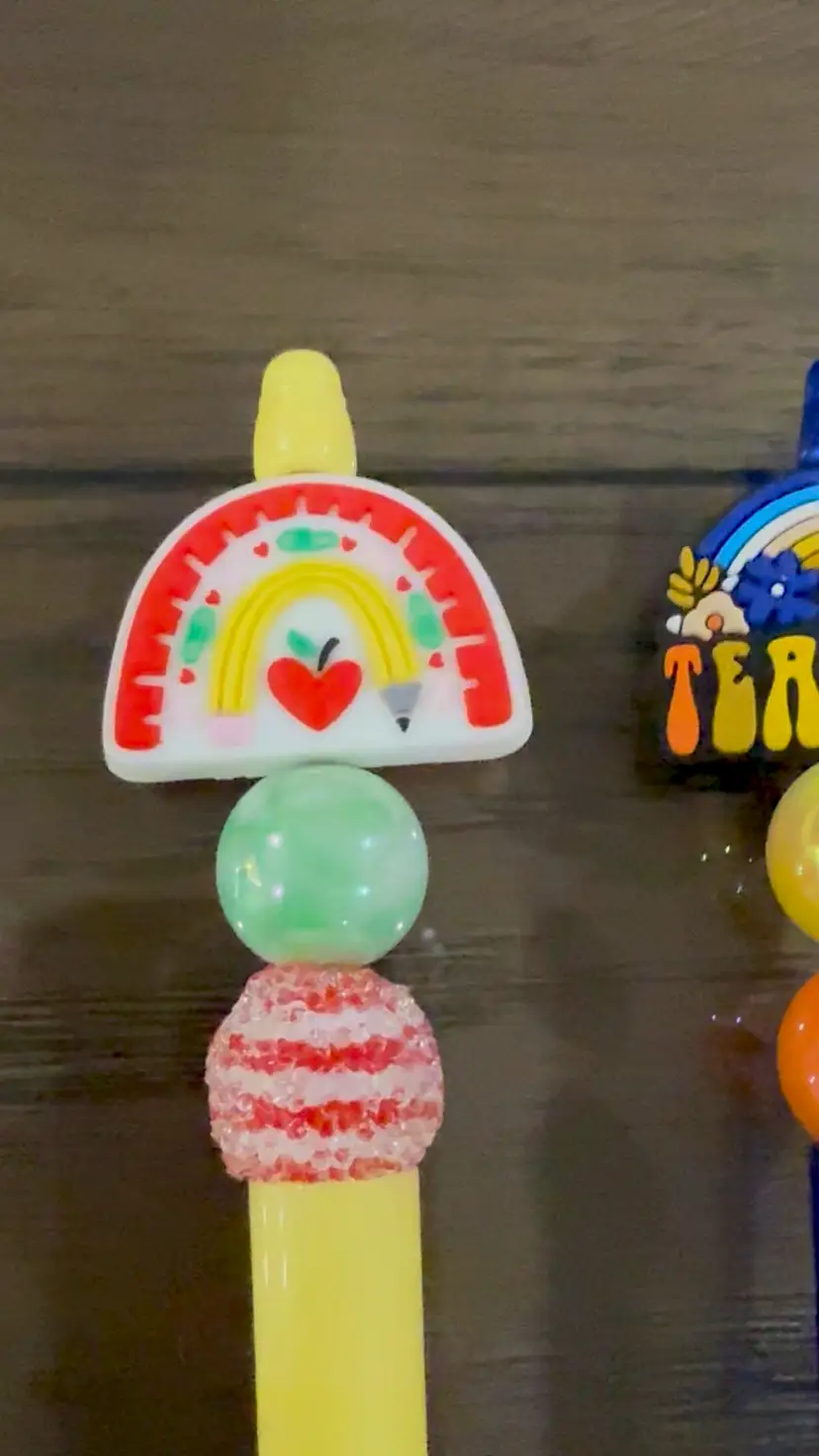 Two Teacher Appreciation, Beadable , Handmade Pens