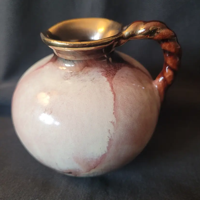 Vintage Carstens Tonnieshof West German Pottery Pitcher W/Drip Glaze 3.75 in Tall