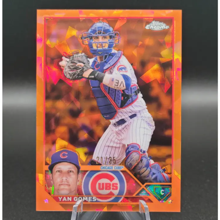 Yan Gomes 2023 Topps Chrome Sapphire Orange /25 Chicago Cubs